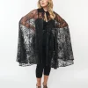 Unique Vintage Black Glitter Spiderweb Mesh Cape