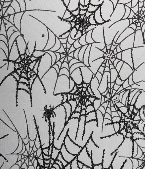 Unique Vintage Black Glitter Spiderweb Mesh Cape