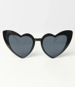 Unique Vintage Black Heart Sunglasses