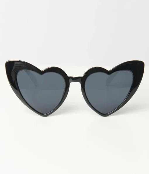 Unique Vintage Black Heart Sunglasses