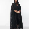 Unique Vintage Black Paisley Lace Cape
