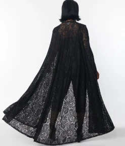Unique Vintage Black Paisley Lace Cape