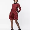Unique Vintage Burgundy & Black Bats Baby Doll Dress