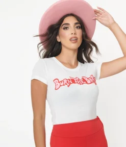 Unique Vintage Burn Your Bras Fitted Graphic Tee