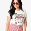 Unique Vintage Cream Chin Up Tits Out Womens Tee