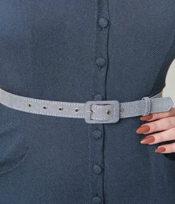 Unique Vintage Dark Blue Denim Bold Moment Jumpsuit