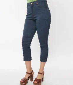 Unique Vintage Denim Bengaline Capris