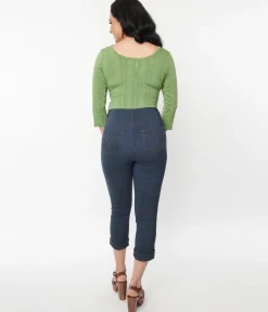 Unique Vintage Denim Bengaline Capris