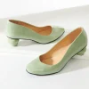 Unique Vintage Green Patent Leatherette Ball Heel Pumps