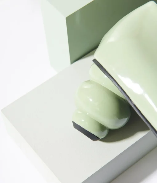 Unique Vintage Green Patent Leatherette Ball Heel Pumps