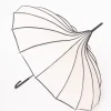 Unique Vintage Ivory & Black Polka Dot Princess Pagoda Umbrella