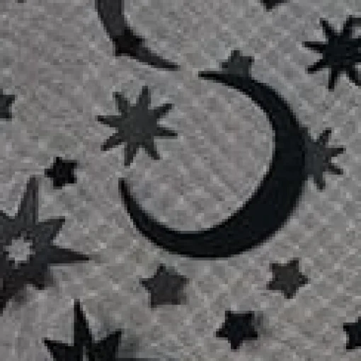 Unique Vintage Kids Black Flocked Moon & Stars Clarke Capelet