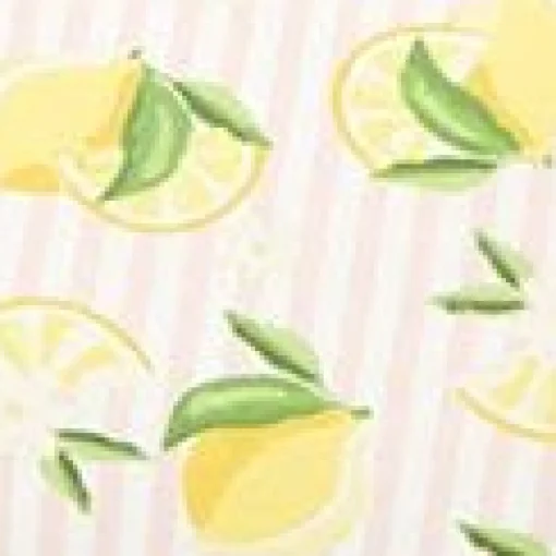 Unique Vintage Light Pink Stripes & Lemons Ruched & Ready Swim Top