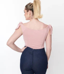 Unique Vintage Mauve Pink Texture Violet Top
