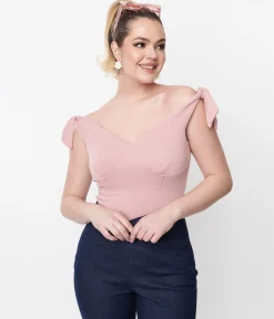Unique Vintage Mauve Pink Texture Violet Top