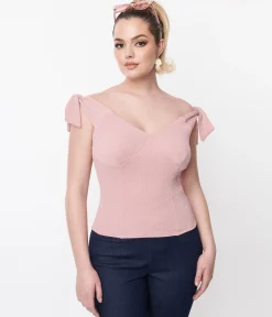 Unique Vintage Mauve Pink Texture Violet Top