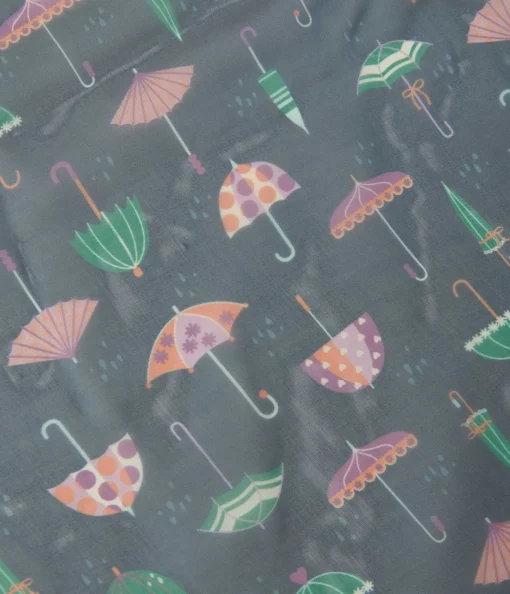 Unique Vintage Navy & Umbrella Print Hair Scarf