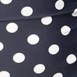Unique Vintage Navy & White Polka Dot Corinne Halter Sheath Swimsuit