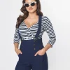 Unique Vintage Navy Pinafore Shorts