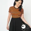 Unique Vintage Orange & Black Stripe Back To Basics Top