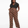 Unique Vintage Plus Size 1930s Black & Rust Plaid Thelma Suspender Pants