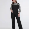 Unique Vintage Plus Size 1950s Black Wide Leg Overalls