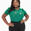 Unique Vintage Plus Size 1950s Green Christmas Embroidered Sweater