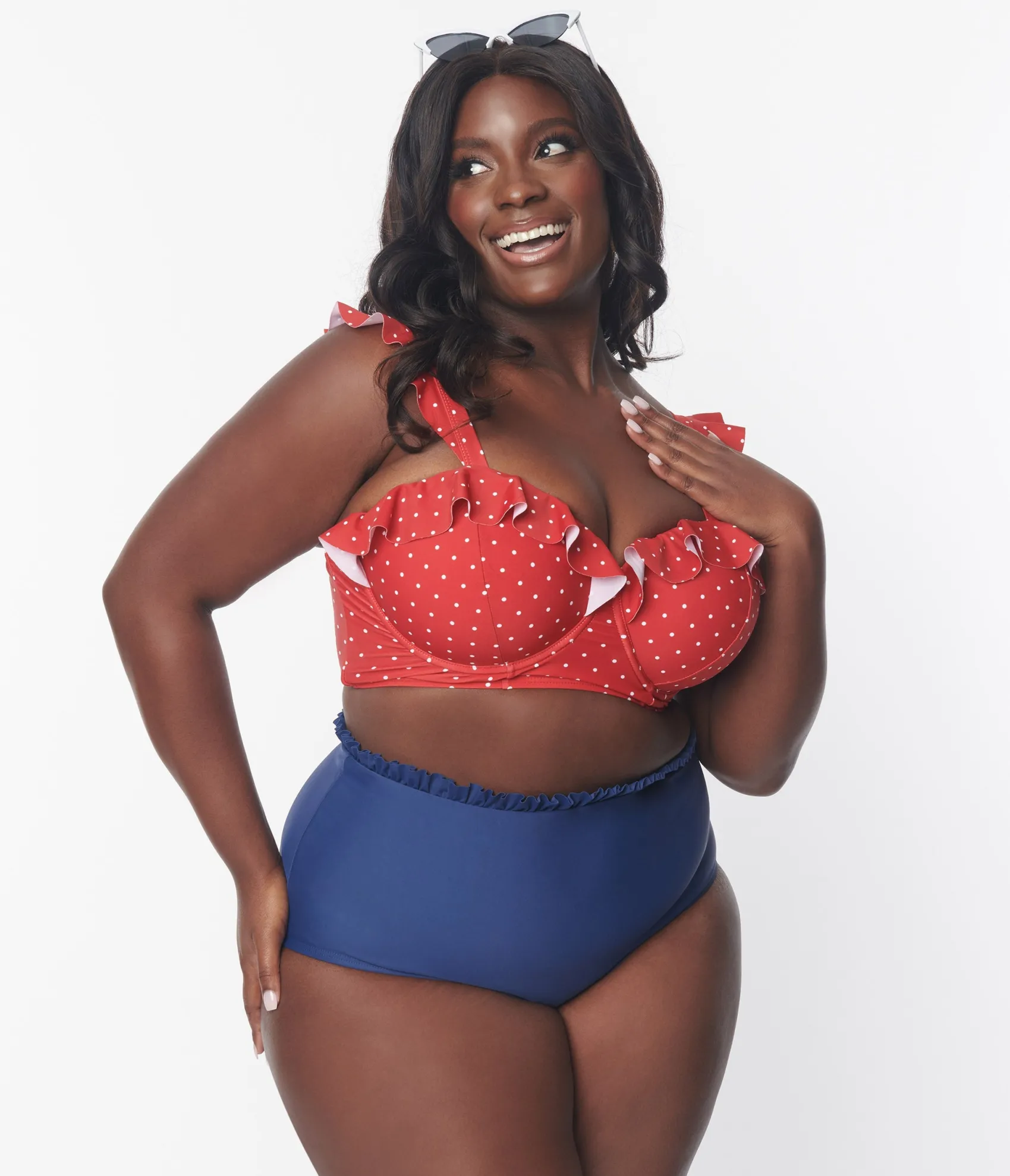 Unique Vintage Plus Size Navy Cape May Swim Bottoms