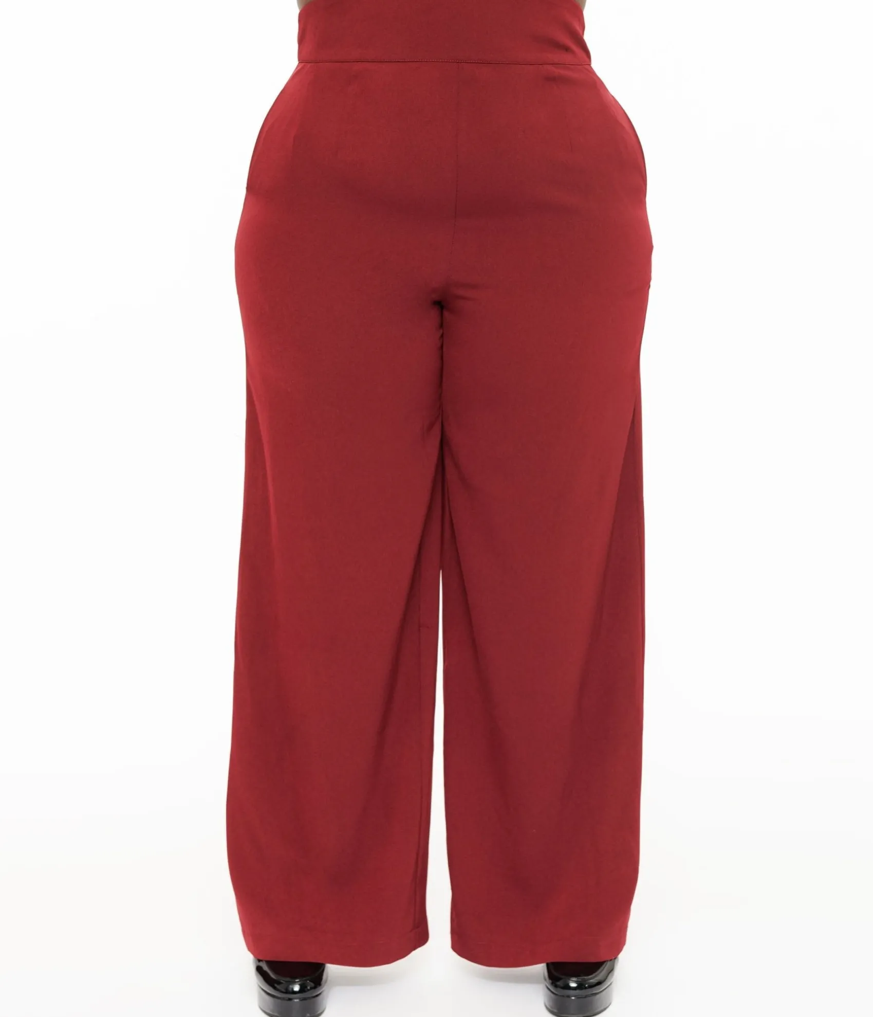 Unique Vintage Plus Size 1940s Merlot High Waist Pants