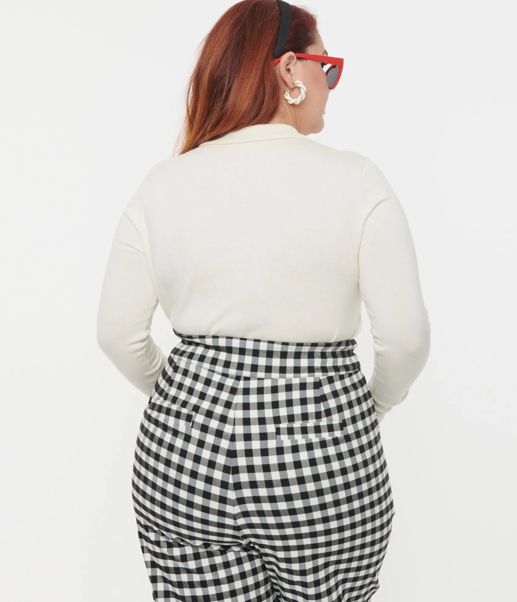 Unique Vintage Plus Size Cream & Red Locked Heart Sweater