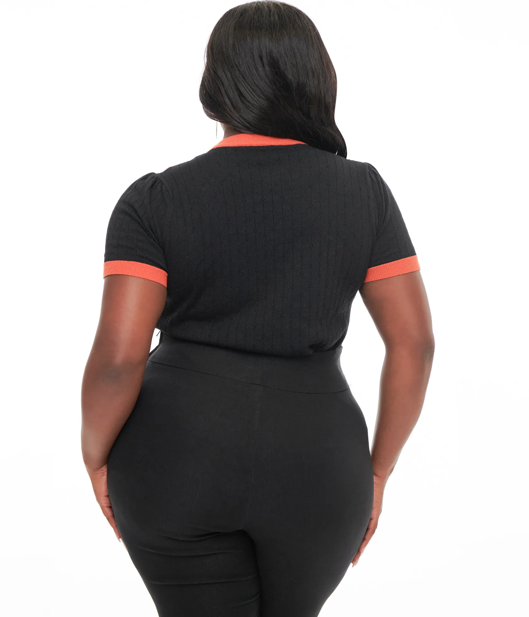 Unique Vintage Plus Size Black & Orange Spider Brooch Neck Tie Park City Sweater