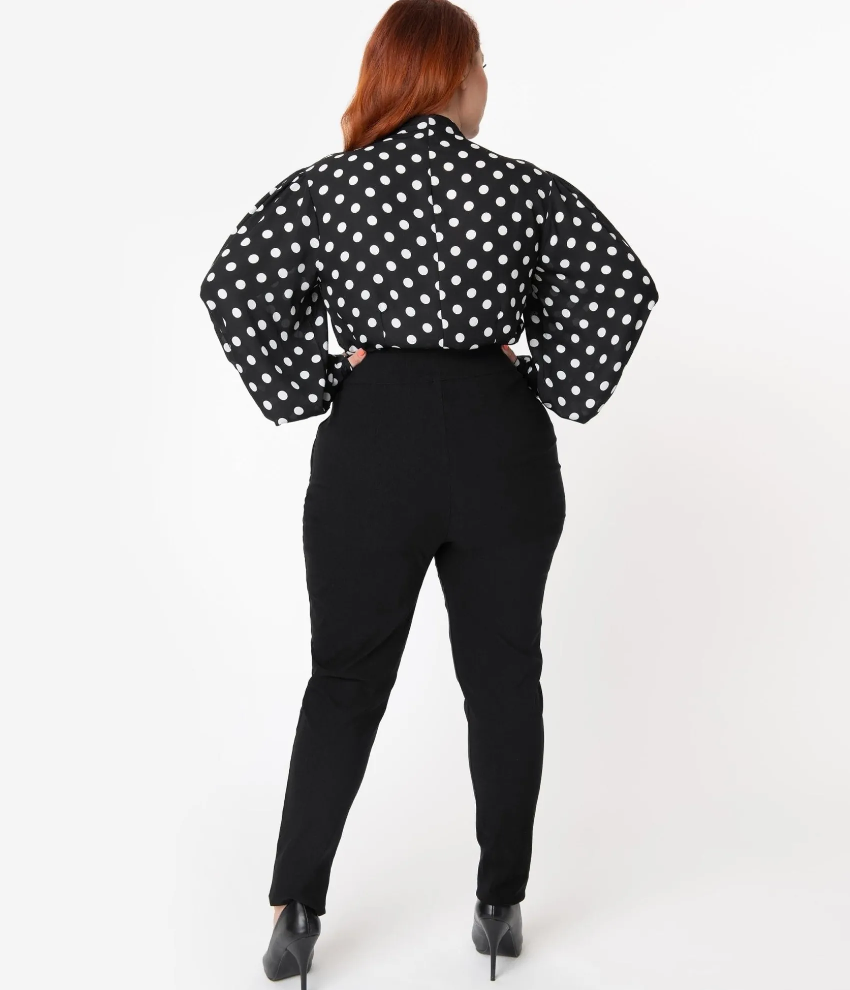 Unique Vintage Plus Size 1950s Black High Waist Rizzo Cigarette Pants