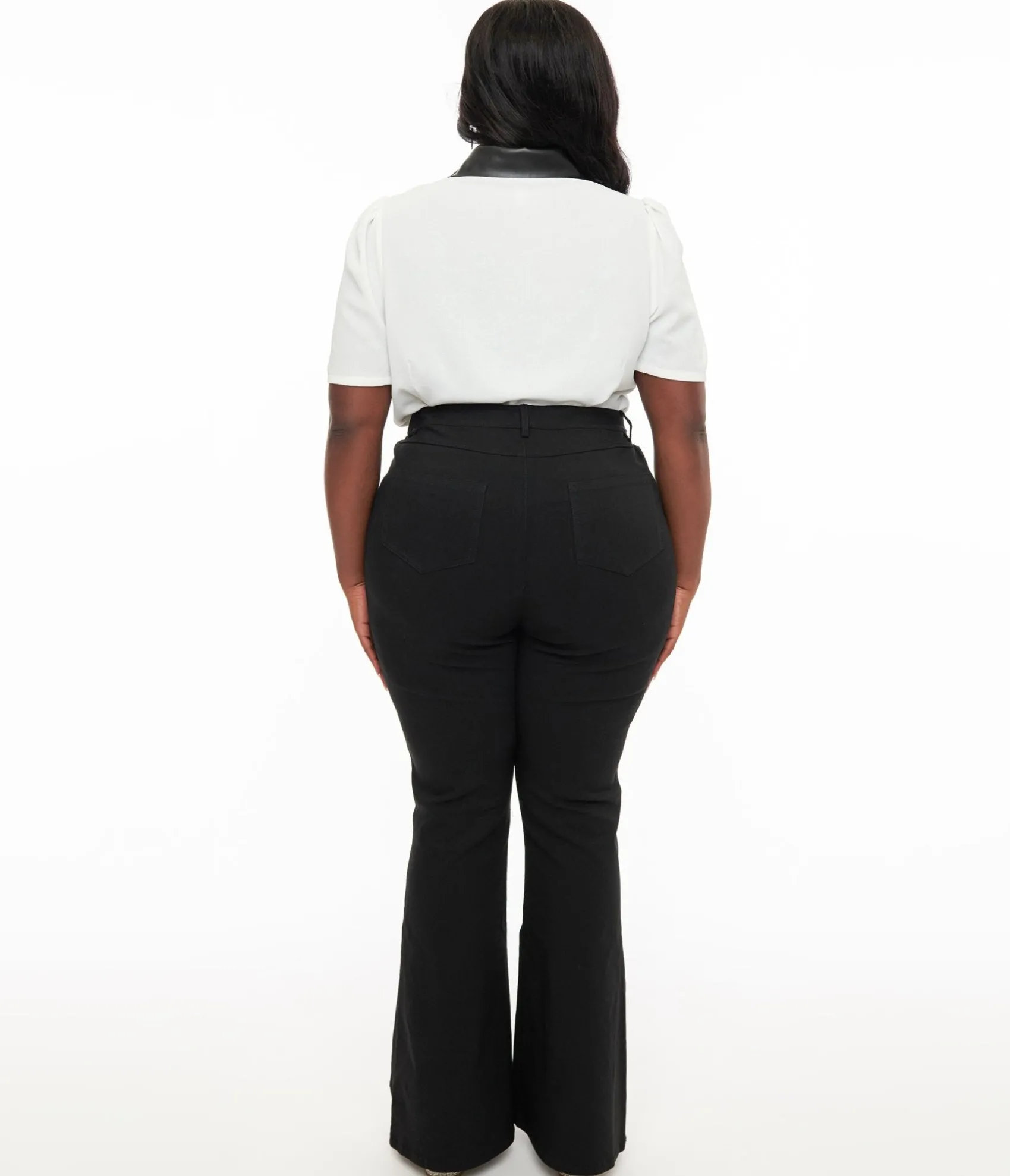 Unique Vintage Plus Size 1970s Black & Silver Bats Flare Pants