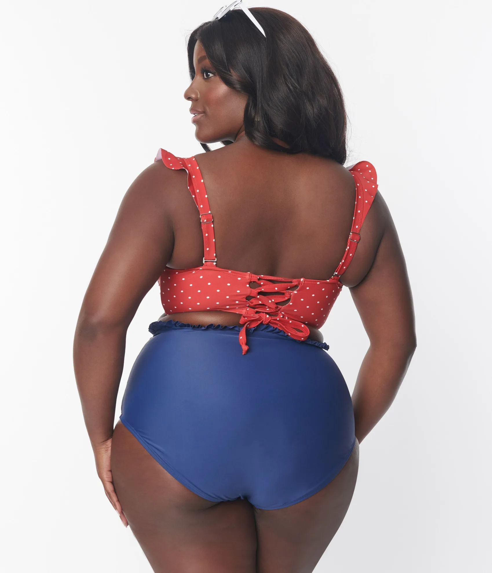 Unique Vintage Plus Size Navy Cape May Swim Bottoms