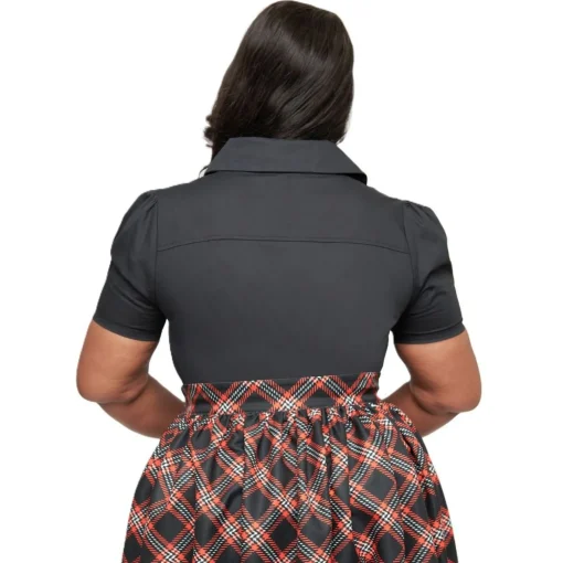 Unique Vintage Plus Size 1940s Black Spooky Cat Cotton Blouse
