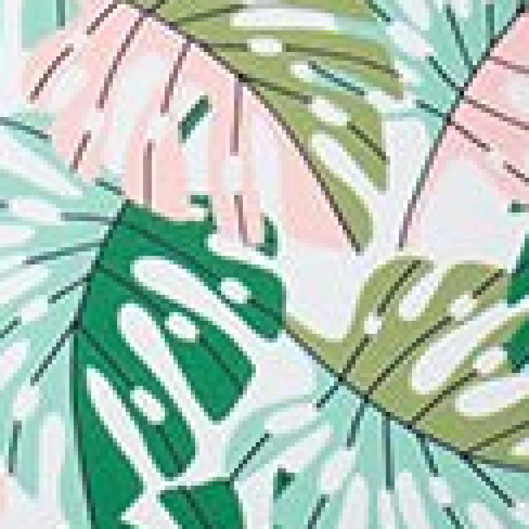 Unique Vintage Plus Size Green Monstera Print Daphne Swim Bottoms