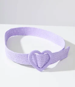 Unique Vintage Purple Heart Buckle Woven Belt