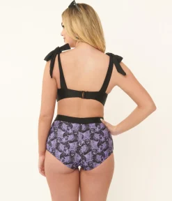 Unique Vintage Purple Lacy Bats Mrs Cooper Swim Bottoms