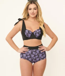 Unique Vintage Purple Lacy Bats Mrs Cooper Swim Bottoms