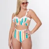 Unique Vintage Rainbow Striped Southampton Swim Top