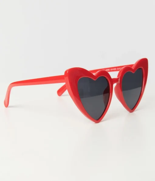 Unique Vintage Red Heart Sunglasses