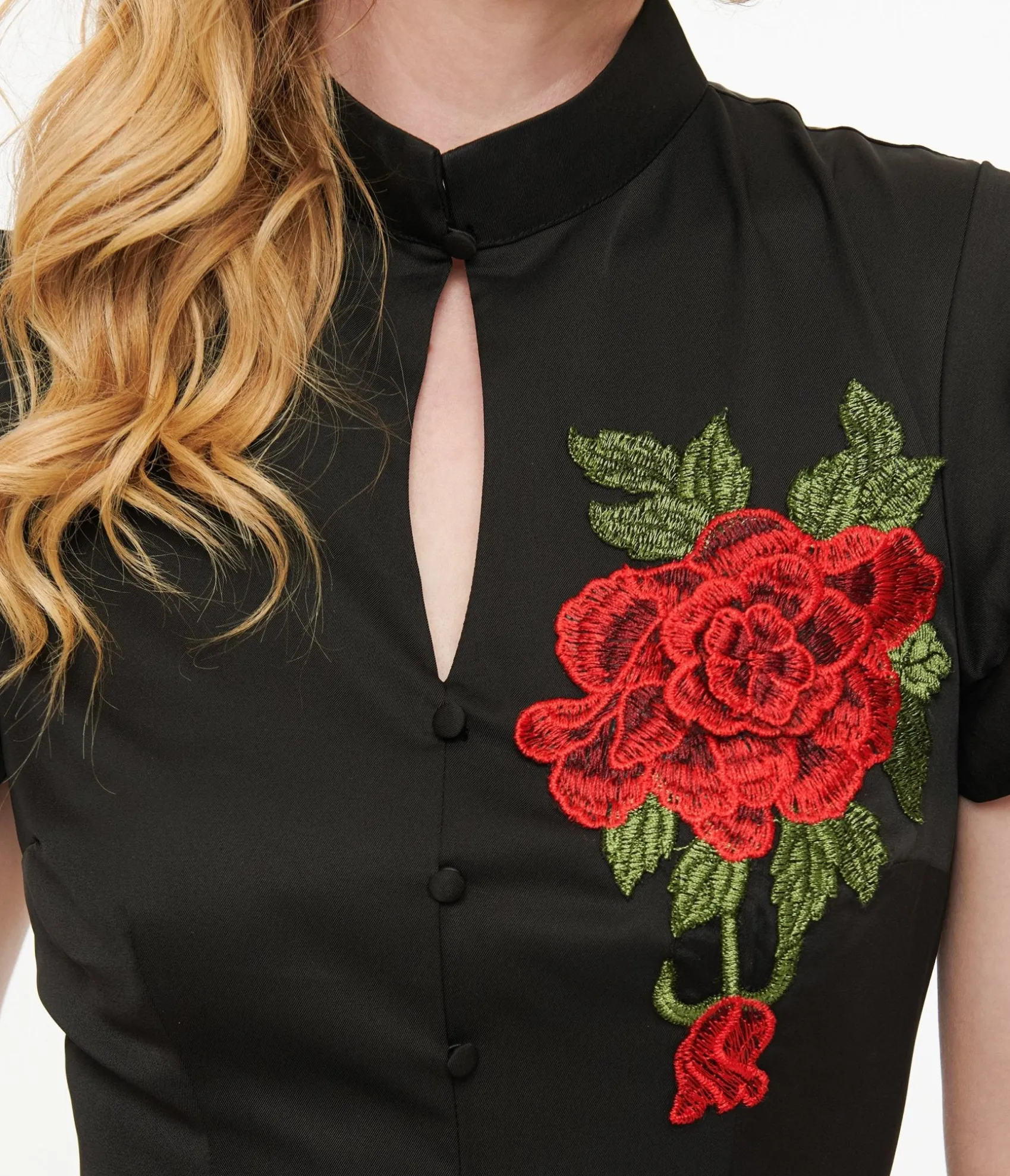 Unique Vintage 1940s Black & Red Poinsettia Baltimore Swing Dress