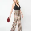 Unique Vintage 1940s Black & Tan Plaid Sailor Pants