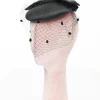 Unique Vintage 1950s Black Bow Pillbox Fascinator Hat