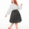Unique Vintage 1950s Black Cotton Gellar Swing Skirt