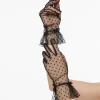Unique Vintage 1950s Black Dot Mesh Gloves