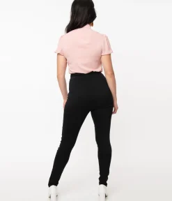 Unique Vintage 1950s Black High Waist Rizzo Cigarette Pants