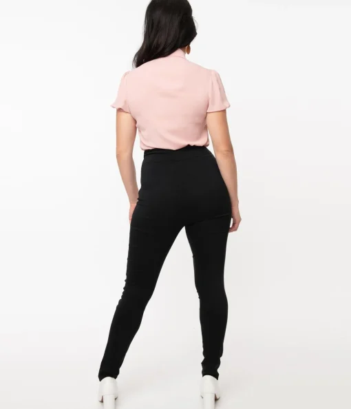 Unique Vintage 1950s Black High Waist Rizzo Cigarette Pants