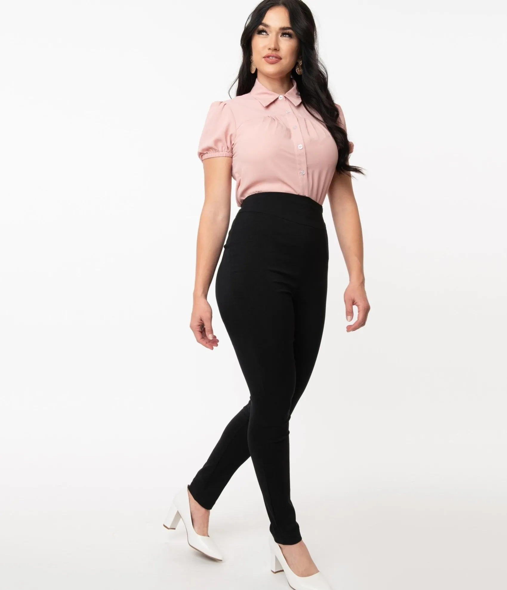 Unique Vintage 1950s Black High Waist Rizzo Cigarette Pants