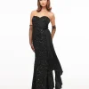 Unique Vintage 1930s Black Sequin Lace Mermaid Dress